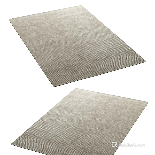Light Gray Square Carpet With Soft Texture For Modern Home Decoration 3d model 