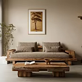 Quiet wind sofa tea table floor lamp 3d model