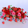 Vibrant Floral Bouquet Featuring Red Pink Roses And Fresh Green Leaves