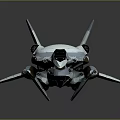 Detailed 3D Model Of Advanced Futuristic Aerospace Spacecraft For Cosmic Exploration