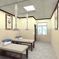 Traditional Chinese Medicine Clinic Interior With Wooden Carved Doors And Front Desk