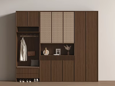 Modern Middle Style Entrance Shoe Cabinet 3d model