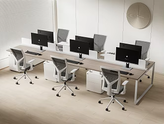 Modern Office Desk and Chair Staff Station Computer Desk and Chair 3d model