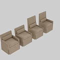 Beige Upholstered Single Chair With High Back Armrests And Slipcover Design