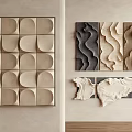 Textured Wall Hangings Featuring Geometric Wave And Fold Patterns In Neutral Tones For Modern Decor