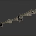 Ancient Stone Bridge Model With Steps And Architectural Design Elements