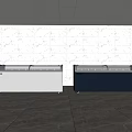 Two Freezers White and Dark Blue in Indoor Space with Light-Colored Walls Gray Floor Tiles