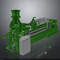 Green Large Industrial Equipment With Pipes Components And Control Cabinet