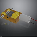 Mechanical Gear System With Wooden Frame Yellow Gray Gears White Motor And Wires
