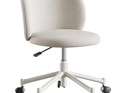 Light Gray Fabric Office Chair With Adjustable Height And Five Star Base With Wheels 3d model