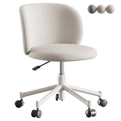 Light Gray Fabric Office Chair With Adjustable Height And Five Star Base With Wheels 3d model