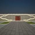 Ancient Architecture With Red Door Gray Walls Stairs And Stone Pavement