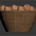 Fresh Ripe Red Apples Filled in Wicker Basket on Dark Surface