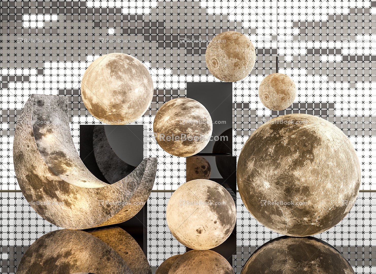 Modern moon lamp floor lamp crescent lamp 3d model