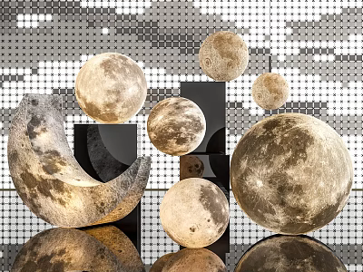 Modern Floor Lamp With Lunar Phase Design And Realistic Moon Surface For Home Lighting 3d model