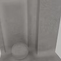 Modern Concrete Sphere Component With Grey Wall And Warm Lighting Accent 3d model