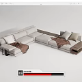 Modern corner sofa multiplayer sofa 3d model