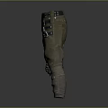 Brown Utility Pants With Black Belt Buckles And Knee Pads Design