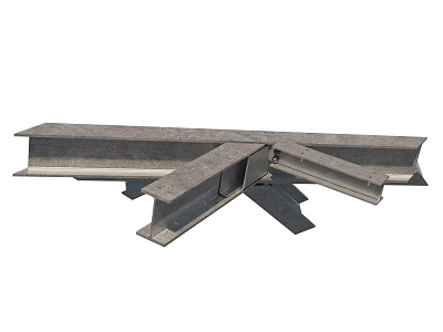 Sturdy Steel Hardware Tools with Crossed Structural Beams and Metal Brackets 3d model