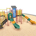 Colorful Outdoor Playground Equipment With Slides Climbing Frames Swings And Steps