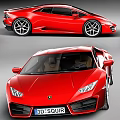 Red Lamborghini Sports Car With Sleek Aerodynamic Design And Alloy Wheels