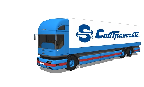 Blue Logistics Truck 3d model