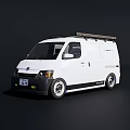 White Cargo Van With Roof Rack Black Accents And Sleek Exterior Design