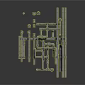 Industrial Equipment Pipeline System with Valves and Metal Pipe Components for Industrial Fluid Transport