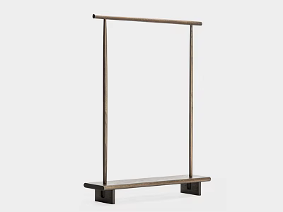 New Chinese Hangers Floor Hangers Solid Wood Hangers 3d model