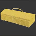Vintage Yellow Metal Toolbox With Rustic Handle And Latch On Dark Surface 3d model