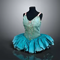 Light Turquoise Ballet Dress With Spaghetti Straps And Fluffy Tulle Skirt