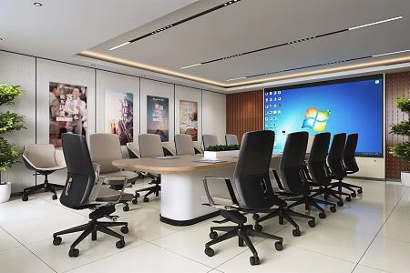 Modern Meeting Room Meeting Table and Chair 3d model
