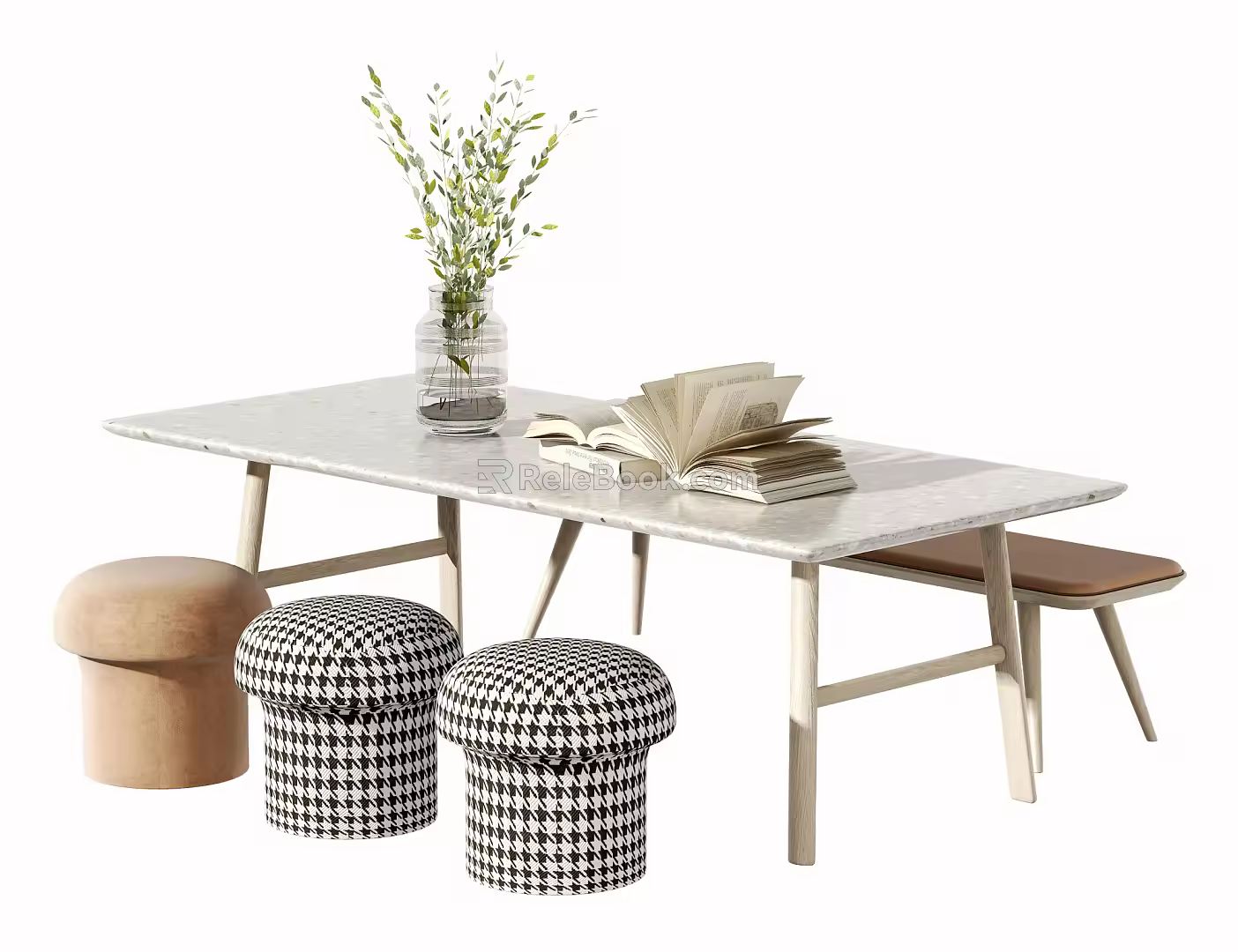 Modern leisure table and chair combination 3d model
