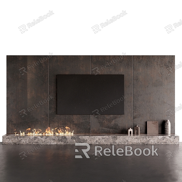 Modern TV background wall model