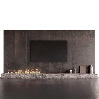 Modern TV background wall 3d model