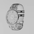 Classic Watch With Brown Dial White Case Leather Strap And Date