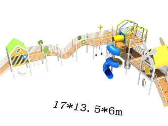 Kindergarten Amusement Facilities Combination Climbing Frame Slide Drill Cage Drill Net Physical Training Expand Rock Climbing 3d model