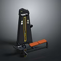 Home Gym Multi Functional Training Machine With Black Frame Orange Seat And Yellow Weight Bar