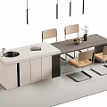 Dining table and chair combination 3d model