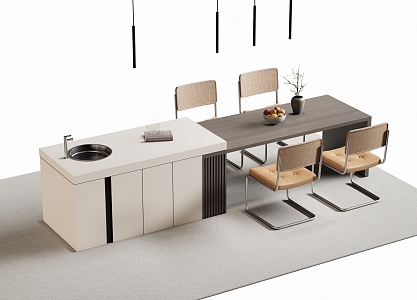 Dining table and chair combination 3d model