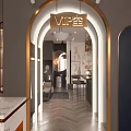 Elegant Clothing Store VIP Room With Golden Arch And Marble Interior Design