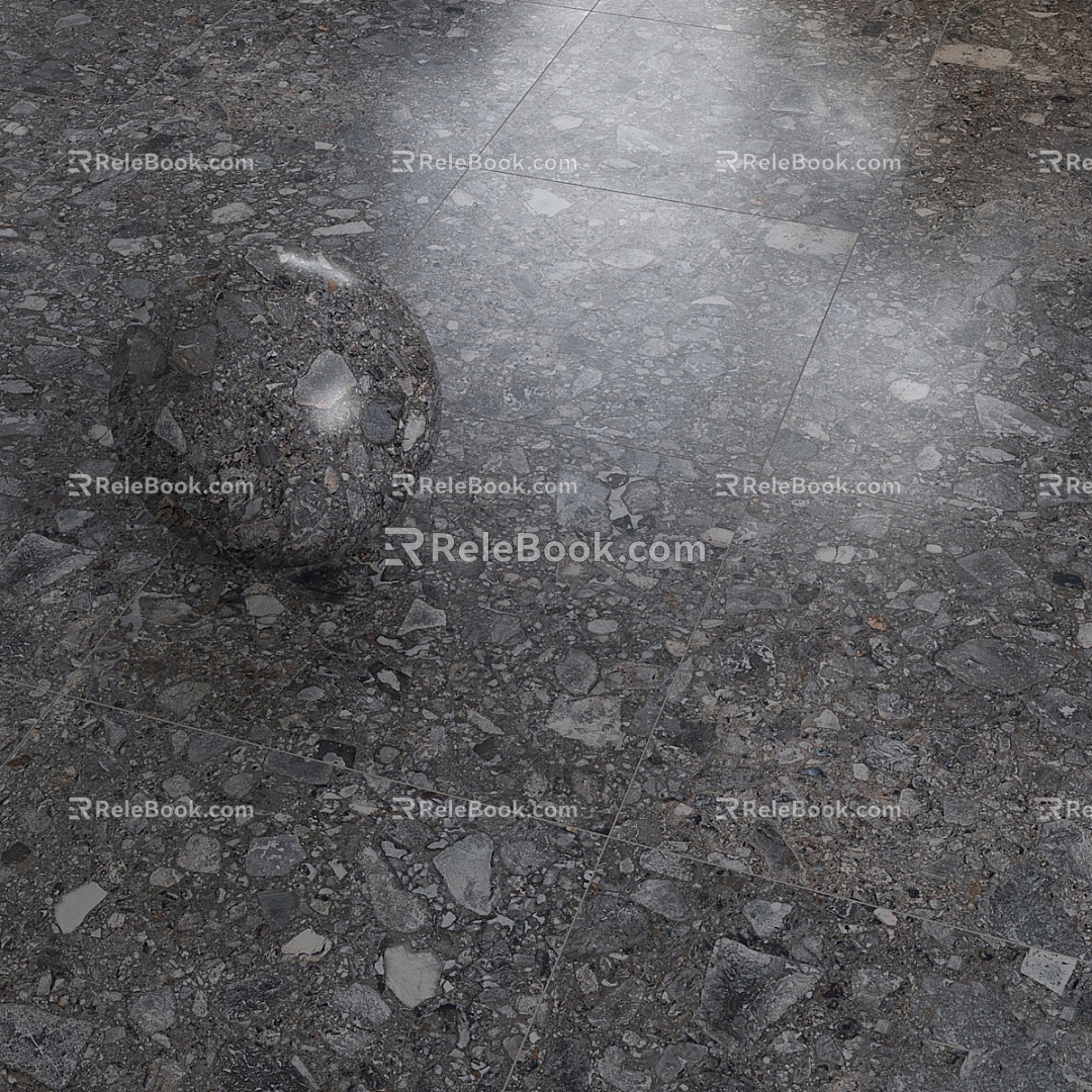 Marble floor tile terrazzo floor tile quartz stone 3d model