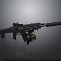 Modern Tactical Rifle With Scope Magazine Ergonomic Grip And Black Finish