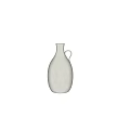 White Ceramic Vase With Textured Surface And Decorative Handle For Home Decor
