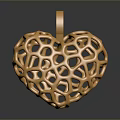 Unique Stylish Golden Heart Shaped Hollow Design Pendant Fashion Accessory