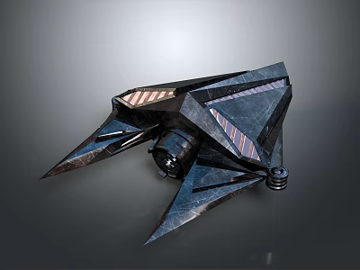 Futuristic Cosmic Spacecraft With Geometric Wings And Advanced Thruster Structure 3d model