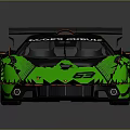 SCG 003S Green Black Race Car with Aerodynamic Design and Rear Wing