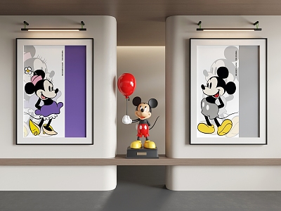 Cartoon Painting Cartoon Decorative Painting Mickey Painting 3d model