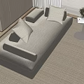 Double Sofa Common Area Sofa Module Sofa 3d model