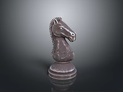 Decorative Metal Chess Knight Piece For Home Living Room Decoration 3d model